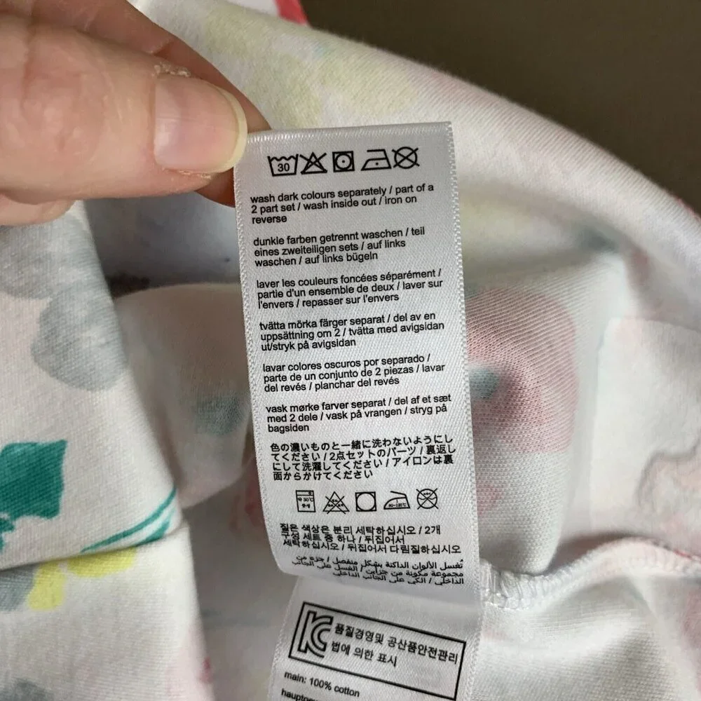 Joules Short Sleeve Knit Dress Floral White Colorful Preppy Girls 9-12 Months - Picture 9 of 13